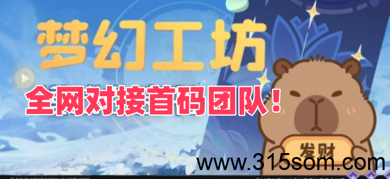 梦幻工坊，全网对接团队广大玩家！-首码项目网